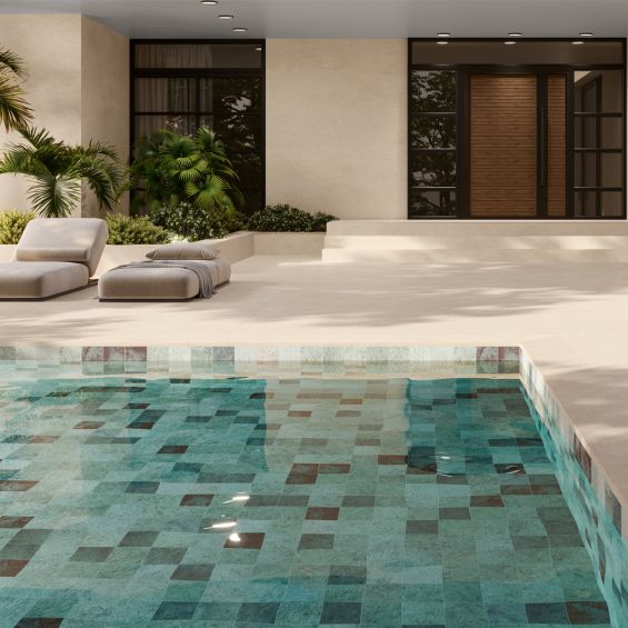 Carrelage sol extérieur moderne Hyatt beige R11 60x120 cm