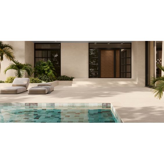 Carrelage sol extérieur moderne Hyatt beige R11 60x120 cm