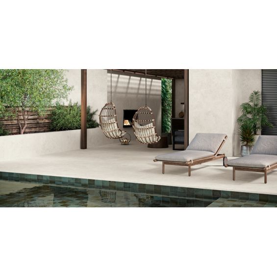 Carrelage sol extérieur moderne Hyatt blanc grisé R11 60x120 cm