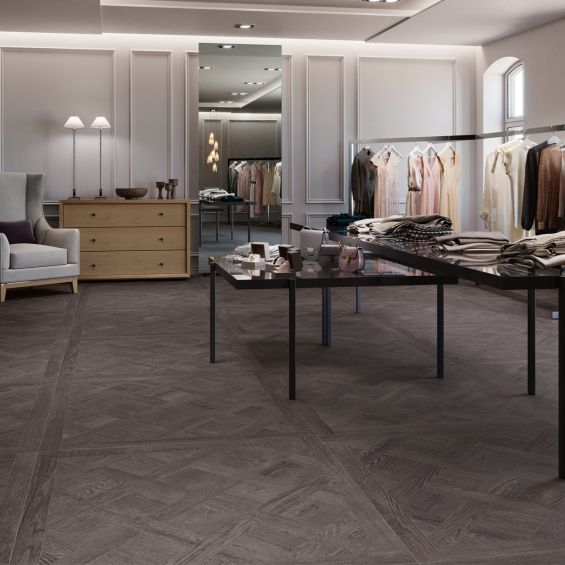  Carrelage sol imitation parquet Tijuca noyer 120x120 cm