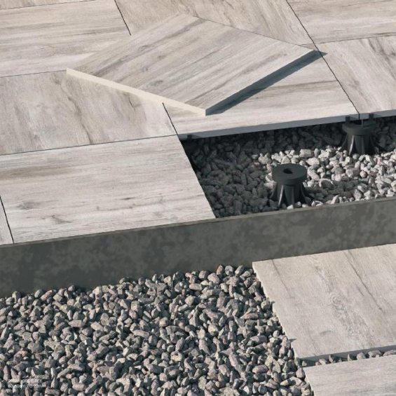 Dalle extérieur effet boisPaco gris clair R11 6060 cm