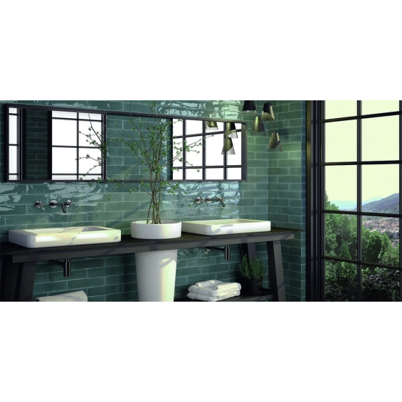 Carrelage mur effet zellige Scénario émeraude7,5x30 cm