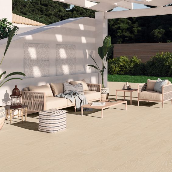 Dalle extérieur effet boisAmazonia 2.0 beige R11 29,5x120 cm