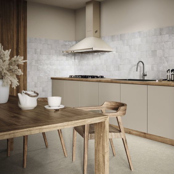 Carrelage mur effet zellige Médina perle 13x13 cm