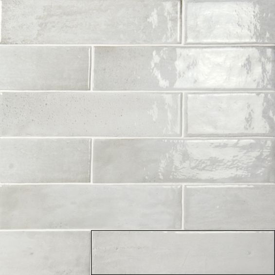 Carrelage mur effet zellige Médina perle6,3x24,6 cm