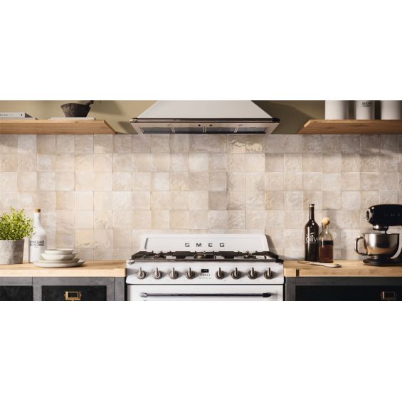 Carrelage mur effet zellige Médina crème 13x13 cm