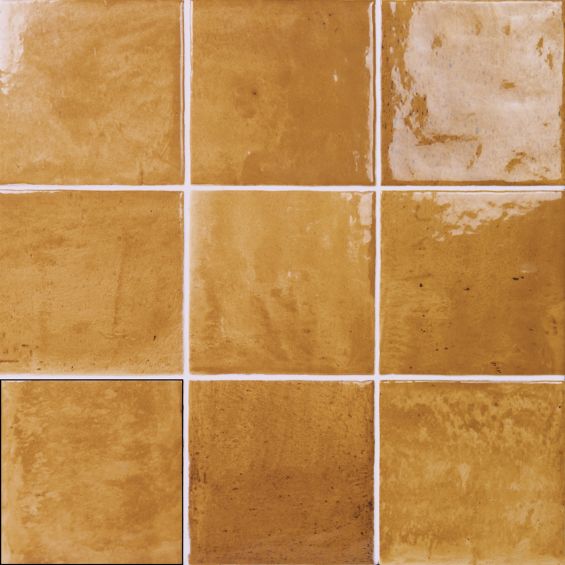 Carrelage mur effet zellige Médina ocre 13x13 cm