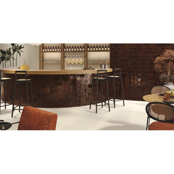 Carrelage mur effet zellige Médina marron 13x13 cm