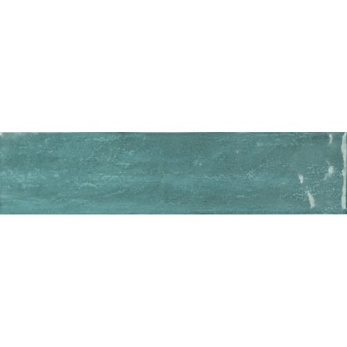 Carrelage mur effet zellige Médina turquoise6,3x24,6 cm