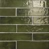 Carrelage mur effet zellige Médina vert6,3x24,6 cm