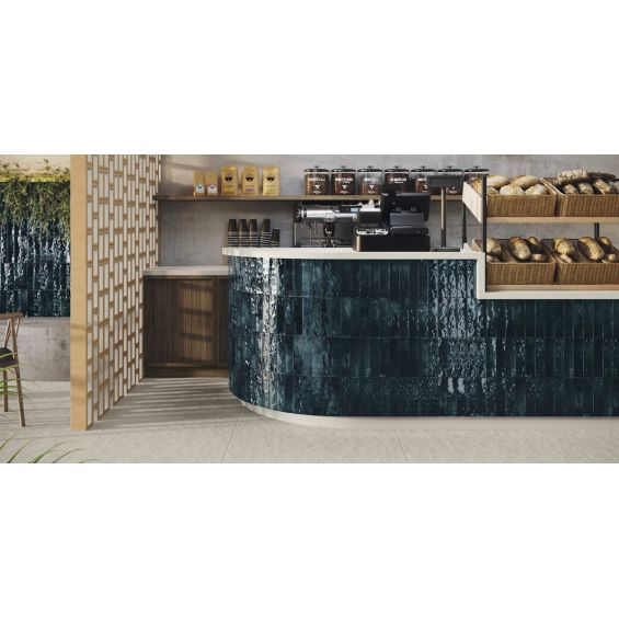 Carrelage mur effet zellige Médina bleu marine6,3x24,6 cm