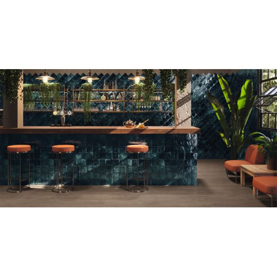 Carrelage mur effet zellige Médina bleu marine 13x13 cm