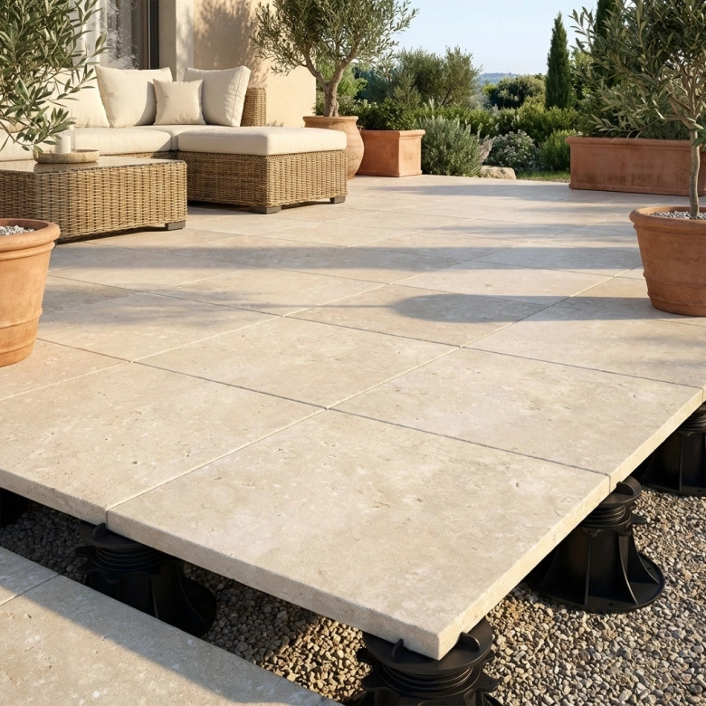 Dalle extérieur Tivertino naturelR11 6060 cm