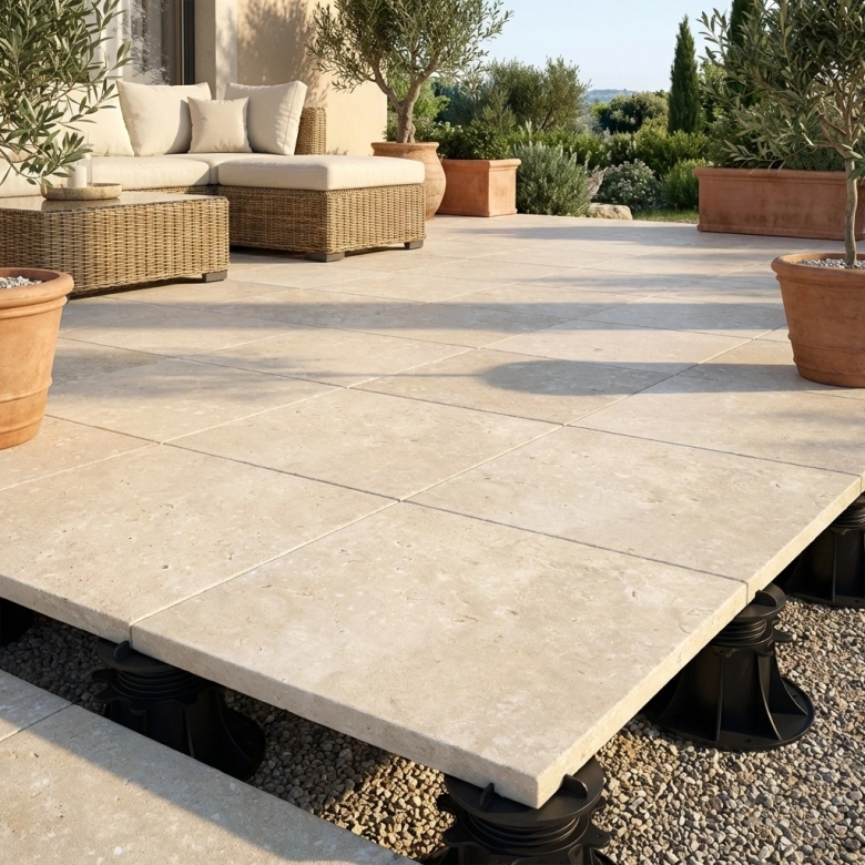 Dalle extérieur Tivertino naturelR11 6060 cm