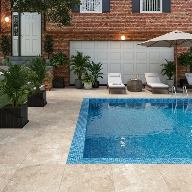 Dalle extérieur Tivertino terreR11 6060 cm