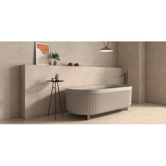 Carrelage sol moderne Nikkō taupe 90x90 cm