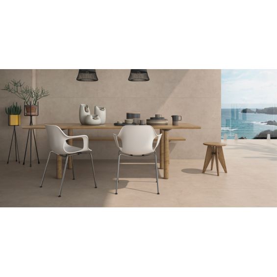 Carrelage sol moderne Nikkō taupe 90x90 cm