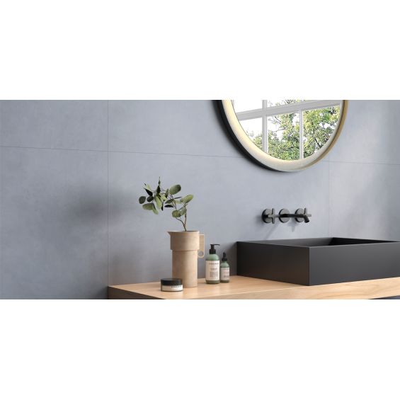 Carrelage sol moderne Nikkō bleu jeans 60x120 cm