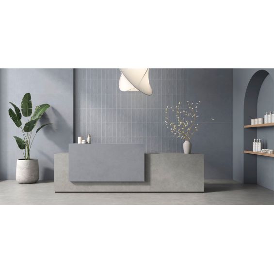 Carrelage sol moderne Nikkō bleu jeans 60x120 cm