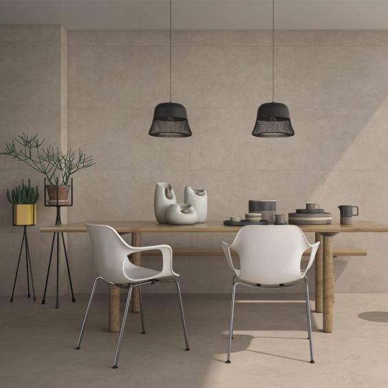 Carrelage sol moderne Nikkō taupe 120x120 cm