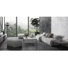 Carrelage sol effet métal Zinc Graphite 60x120 cm