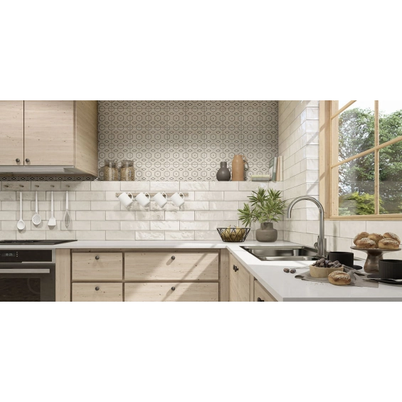 Carrelage mur Antica blanc 10x30 cm