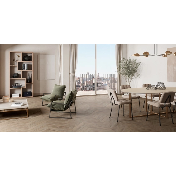 Carrelage sol imitation parquet Kalimantan noisette25x150 cm