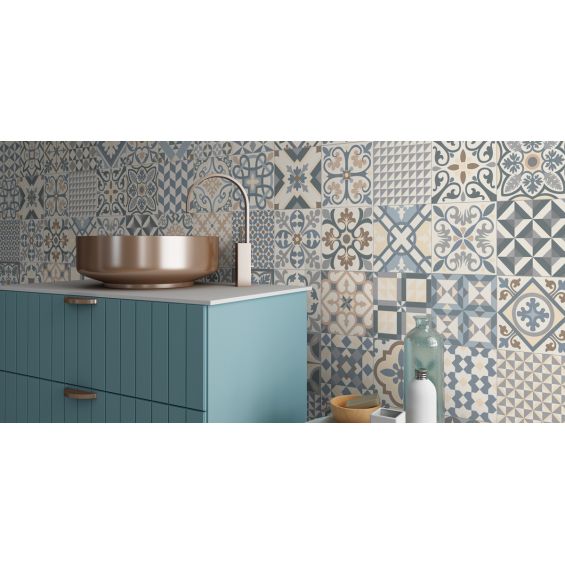 Carrelage sol effet carreaux de ciment Taco Tradition gris 16,516,5 cm