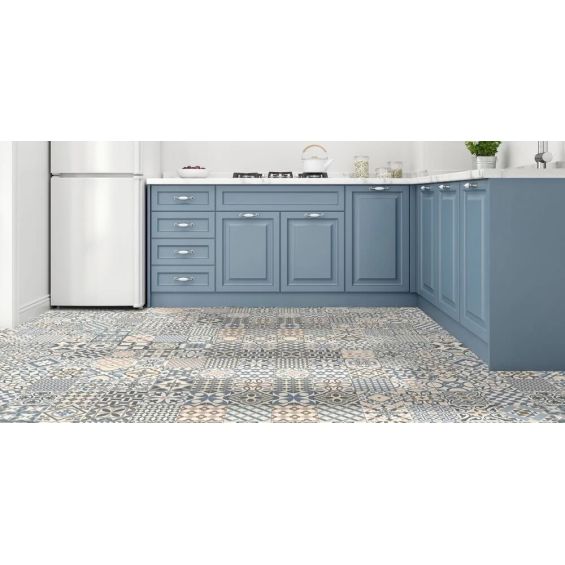 Carrelage sol effet carreaux de ciment Taco Tradition gris 16,516,5 cm