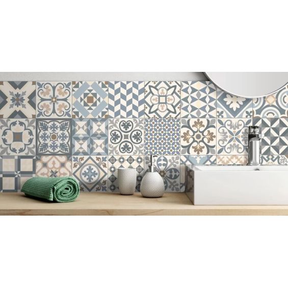 Carrelage sol effet carreaux de ciment Taco Tradition gris 16,516,5 cm