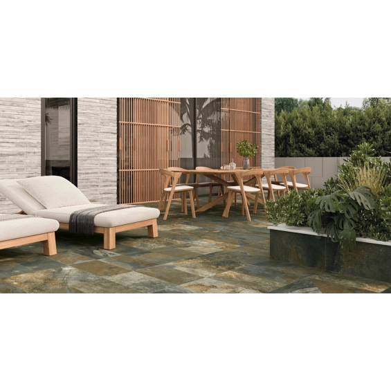 Dalle extérieur effet pierre Krabi 2.0 vert R11 60x120 cm