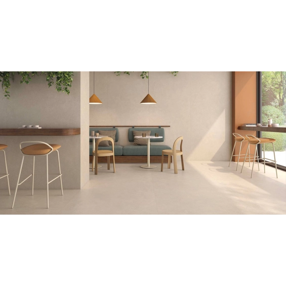 Carrelage sol effet pierre Link crème 100x100 cm