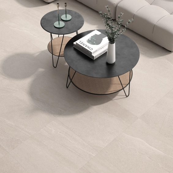 Carrelage sol effet pierre Tikal Sable 100x100 cm