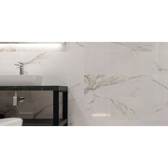 Carrelage sol et mur effet marbre mat Granito gold 100x100 cm