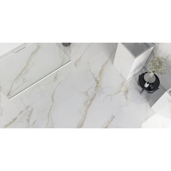 Carrelage sol et mur effet marbre mat Granito gold 100x100 cm