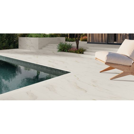 Carrelage sol extérieur effet pierre Lumina marbreR10 60x120 cm