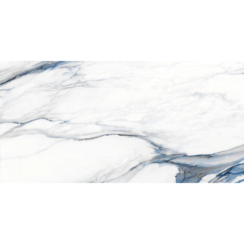 Carrelage sol et mur effet marbre mat Kallos bleu 60120 cm