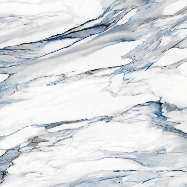 Carrelage sol et mur effet marbre mat Kallos bleu 6060 cm