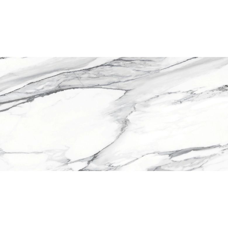 Carrelage sol et mur effet marbre mat Kallos blanc grisé 60120 cm