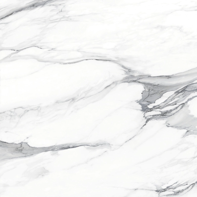 Carrelage sol et mur effet marbre brillant Kallos blanc grisé poli 60x60 cm