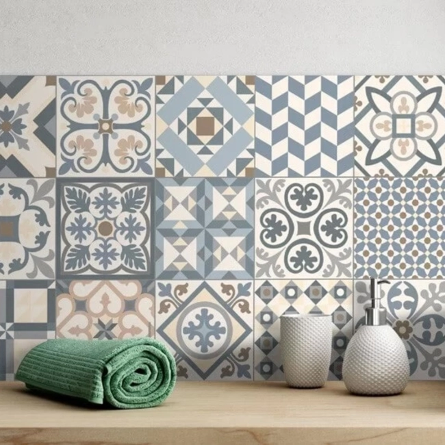 Carrelage sol effet carreaux de ciment Tradition grey 33,1533,15 cm