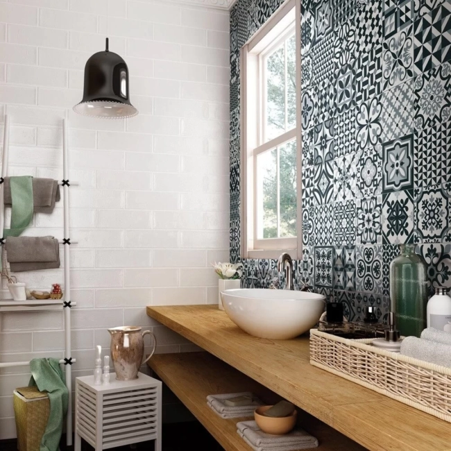 Carrelage sol effet carreaux de ciment Tradition black 33,1533,15 cm