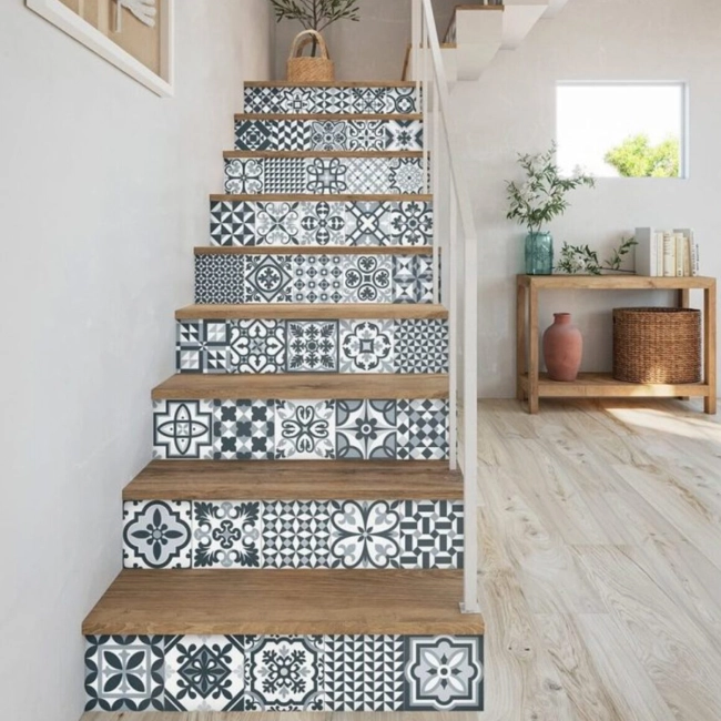 Carrelage sol effet carreaux de ciment Taco Tradition black 16,516,5 cm