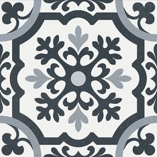 Carrelage sol effet carreaux de ciment Taco Tradition black 16,516,5 cm