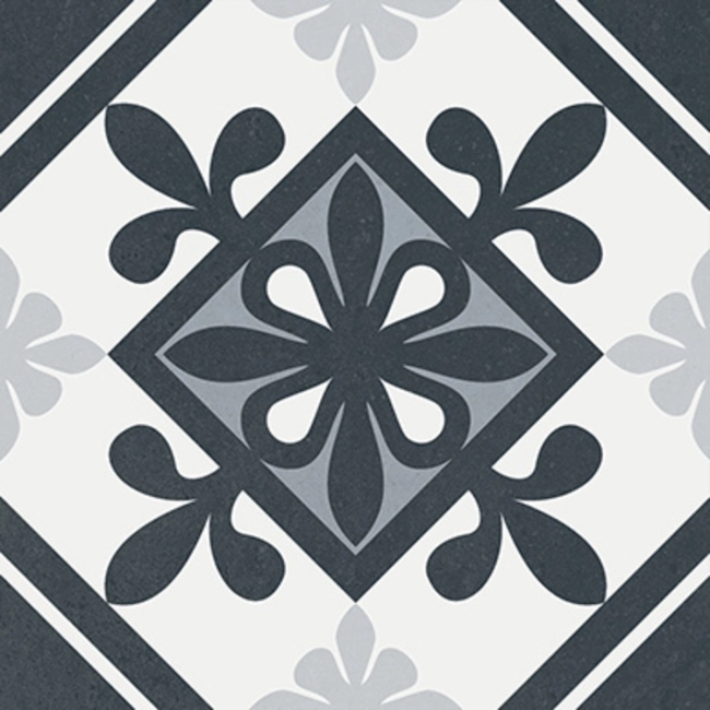 Carrelage sol effet carreaux de ciment Taco Tradition black 16,516,5 cm