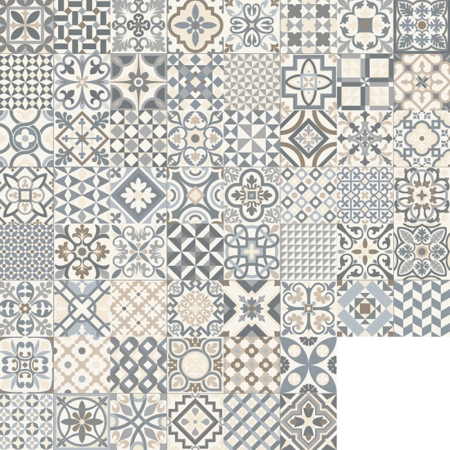 Carrelage sol effet carreaux de ciment Tradition grey 33,1533,15 cm