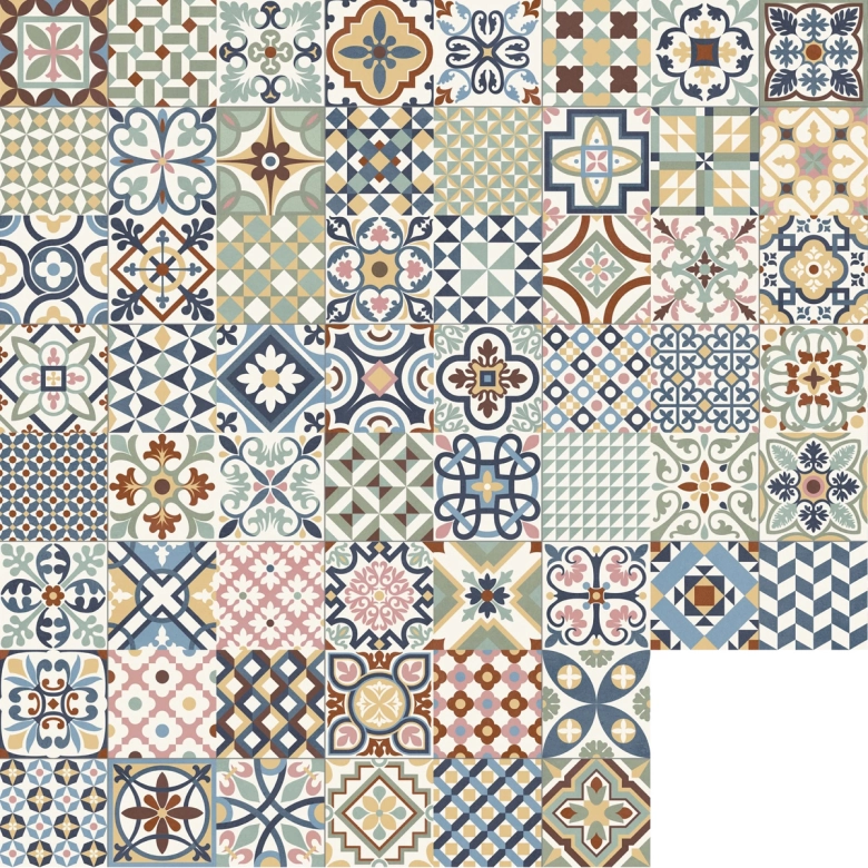 Carrelage sol effet carreaux de ciment Tradition mix 33,1533,15 cm