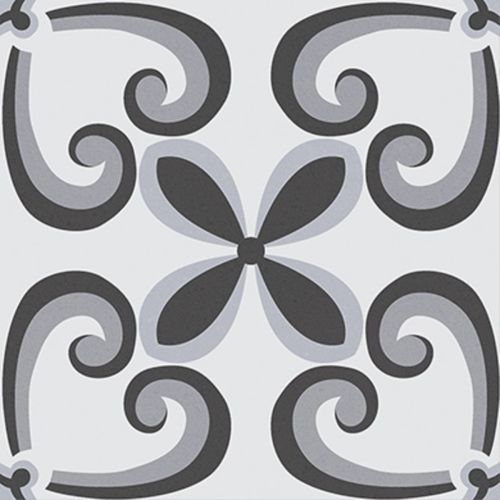 Carrelage sol effet carreaux de ciment Manzanillo black 16.516.5 cm