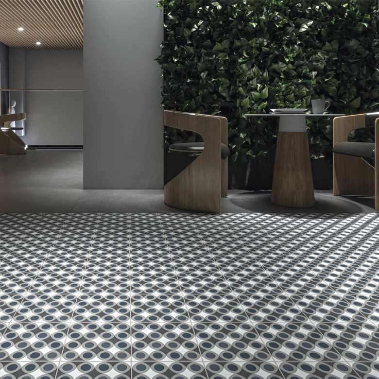 Carrelage sol effet carreaux de ciment Classico pop cold 20x20 cm