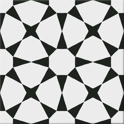 Carrelage sol effet carreaux de ciment Classico prisma white 20x20 cm